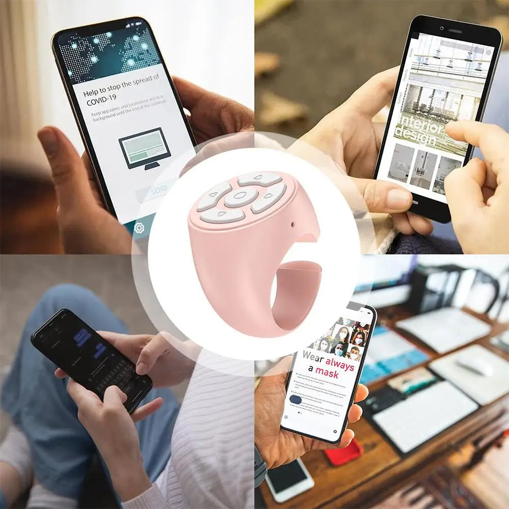 Blutooth Remote Control Scrolling Ring Finger Wireless Mobile Phone Video Selfie Stick Camera Controller Tiktoks Remote