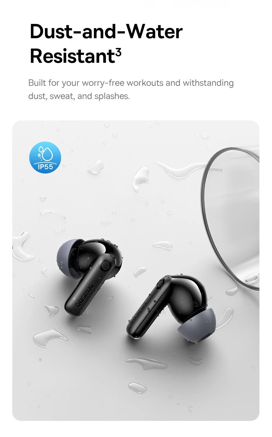 Baseus EP10 Pro ANC Earbuds Wireless Bluetooth 6.0 Earphones 50dB Realtime Adaptive Headphones 6 Mic Hi-Res LDAC IP55  Ear Buds