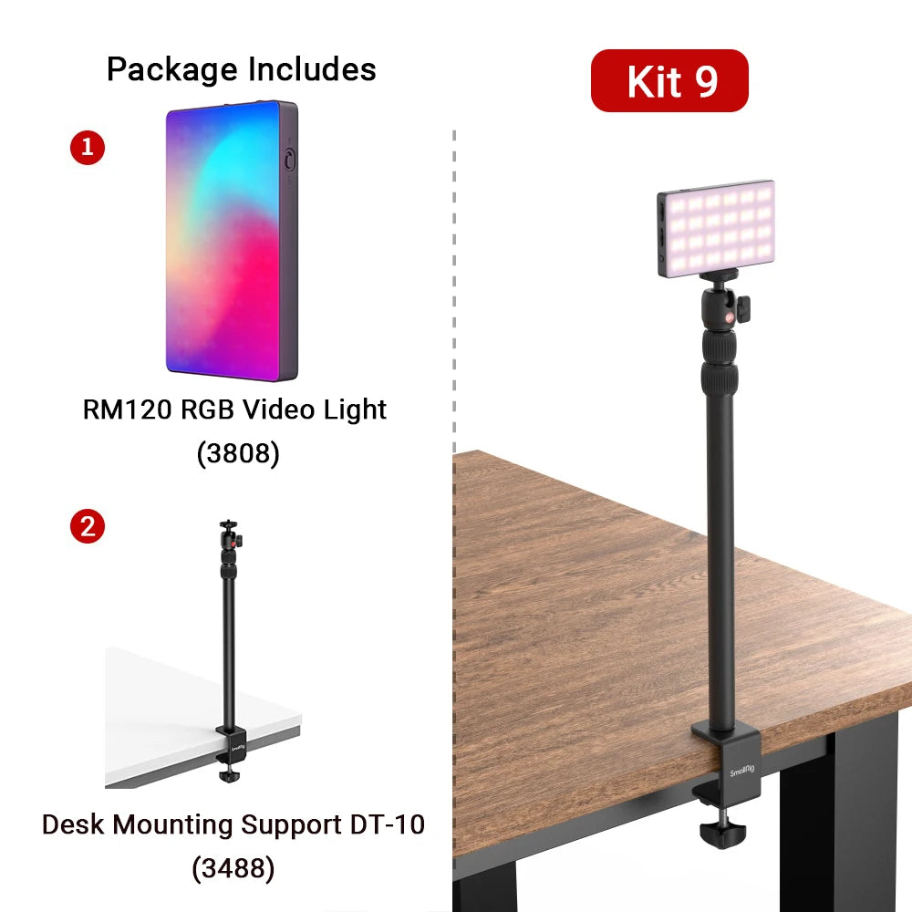 SmallRig RM120 Long-Battery-Life RGB Video Light Universal RGB Camera Light Portable Full Colors All-Metal Light for TikTok 3808