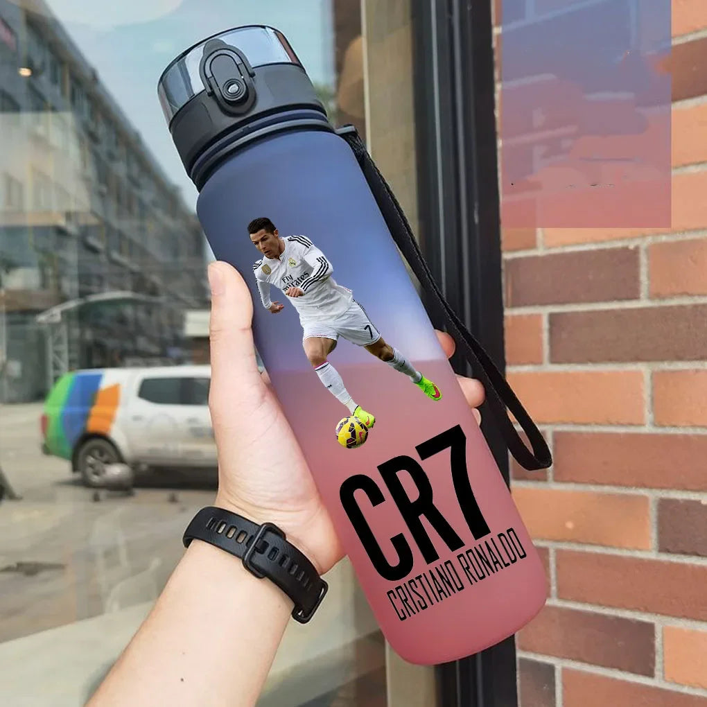 Cristiano Ronaldo Sports Water Bottle Leak Proof Colorful Plastic Cup Drinking Outdoor Travel Portable Gym Fitness Jugs gift