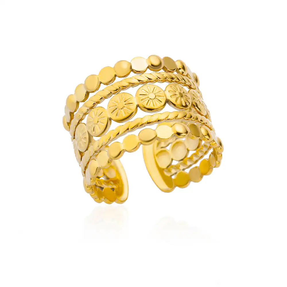 Stainless Steel Rings For Women 2026 Trend Open Gold Color Double Bead Ball Ring Wedding Aesthetic Jewelry Couple Gift anillos