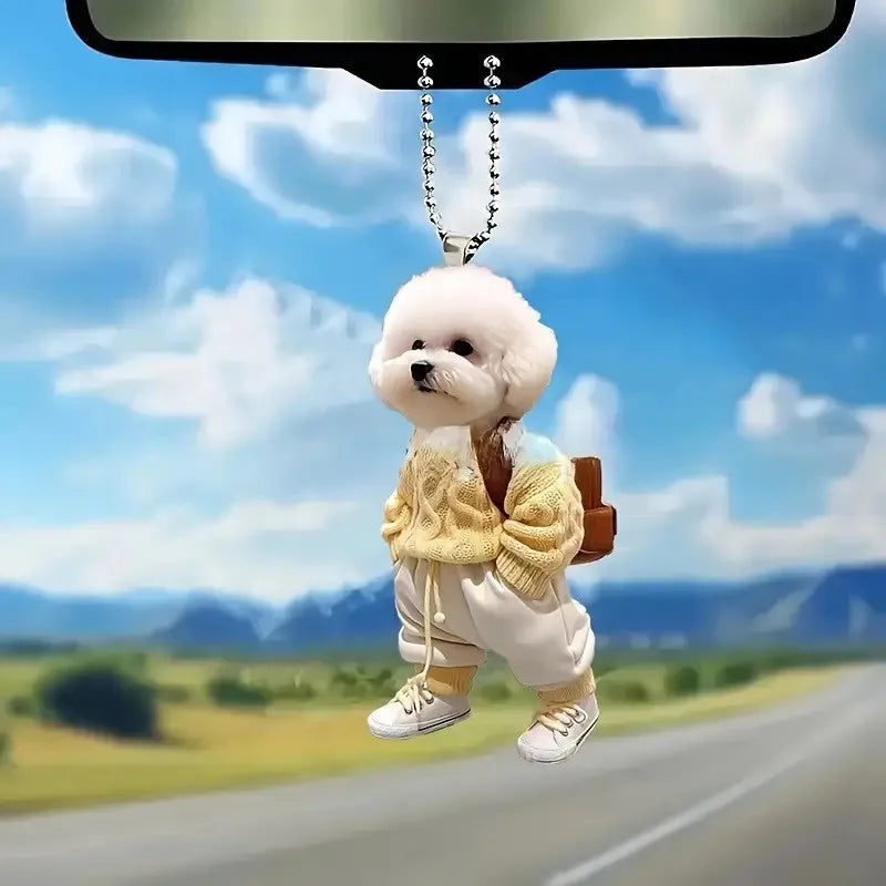 New 2D Acrylic Dog Keychain, Cute And Cool Bag, Car Rearview Mirror Pendant, Pet Hospital, And Exquisite Little Gift For Parties