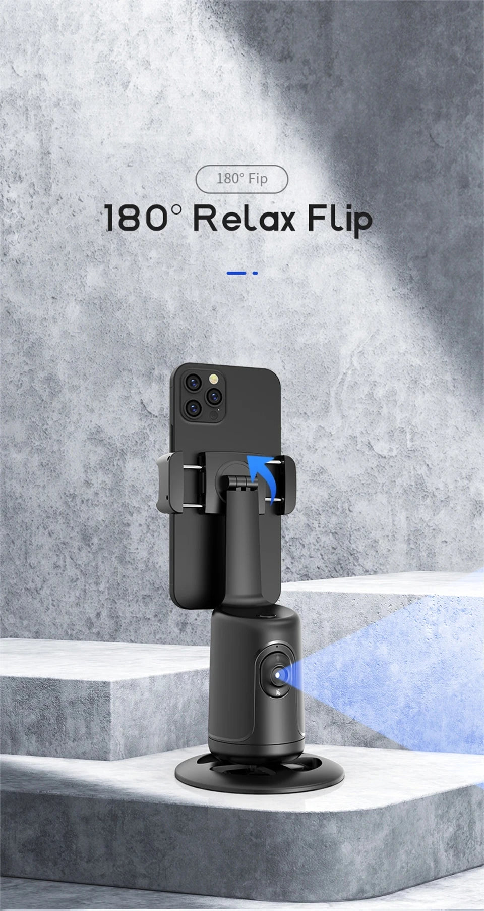 COOL DIER NEW P01 360 Rotation Gimbal Stabilizer AI Following Face Tracking Desktop Gimbal PTZ For Tiktok Smartphone Live