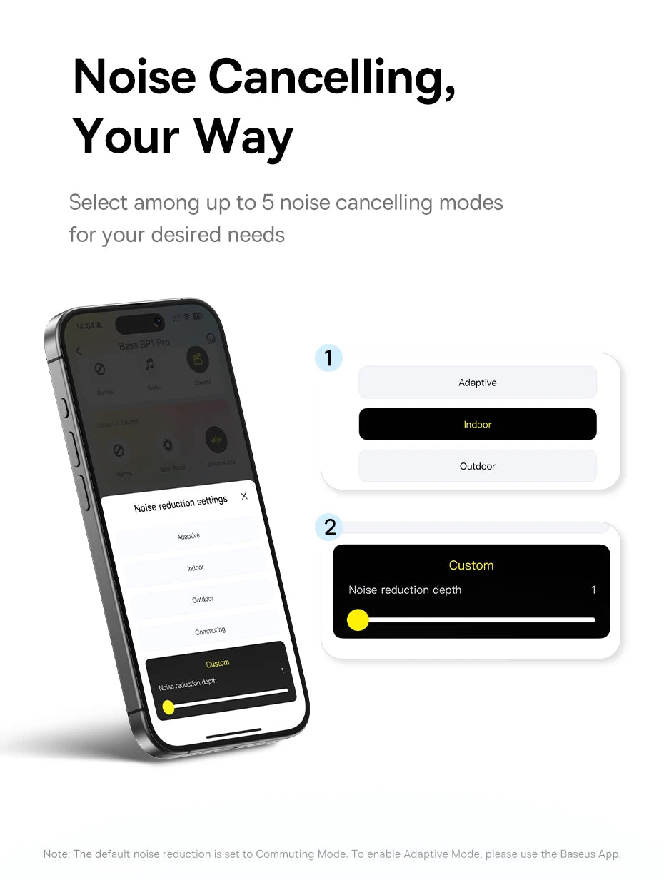 Baseus EP10 Pro ANC Earbuds Wireless Bluetooth 6.0 Earphones 50dB Realtime Adaptive Headphones 6 Mic Hi-Res LDAC IP55  Ear Buds