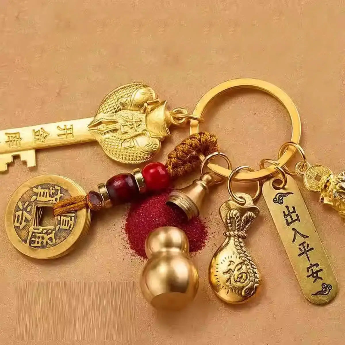 Chinese Zodiac Blessing Keychain 2026 New Year Gifts for Friends Lucky Charm for Car Keys Bags Valentine's Day Birthday Gift
