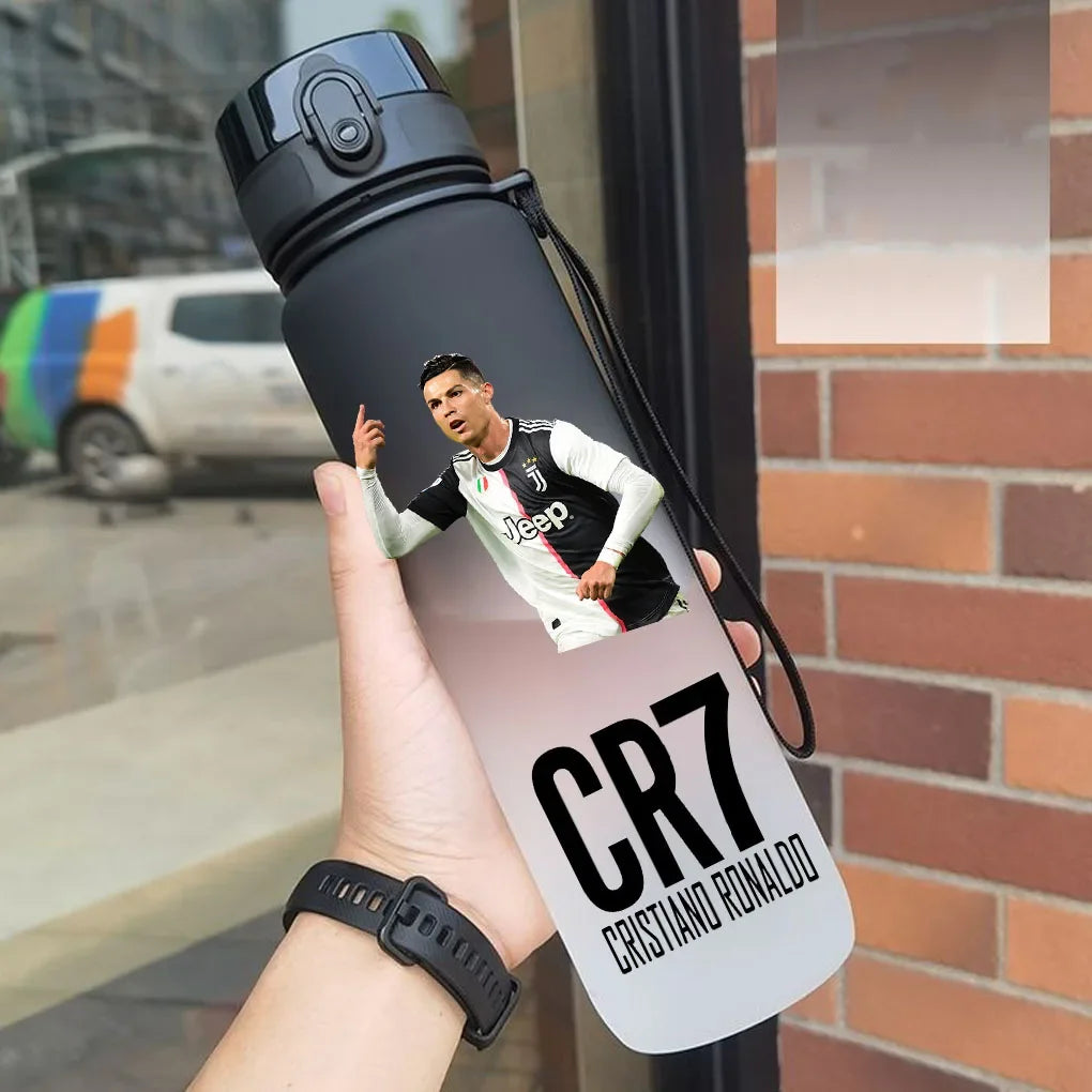 Cristiano Ronaldo Sports Water Bottle Leak Proof Colorful Plastic Cup Drinking Outdoor Travel Portable Gym Fitness Jugs gift