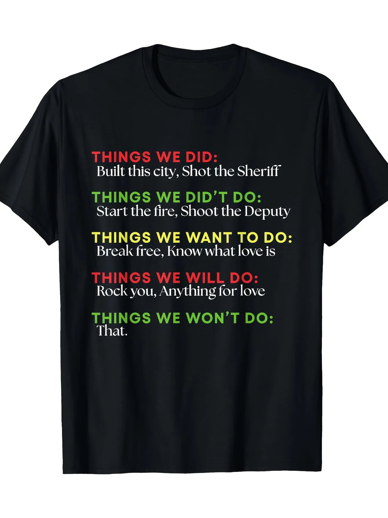 1PC Men'S Funny Sheriff Graphic T-Shirt - Shirt with Red Text - Regular Fit Crew Neck for Concerts, Parties, Casual Attire - All-Season Casual Streetwear Top