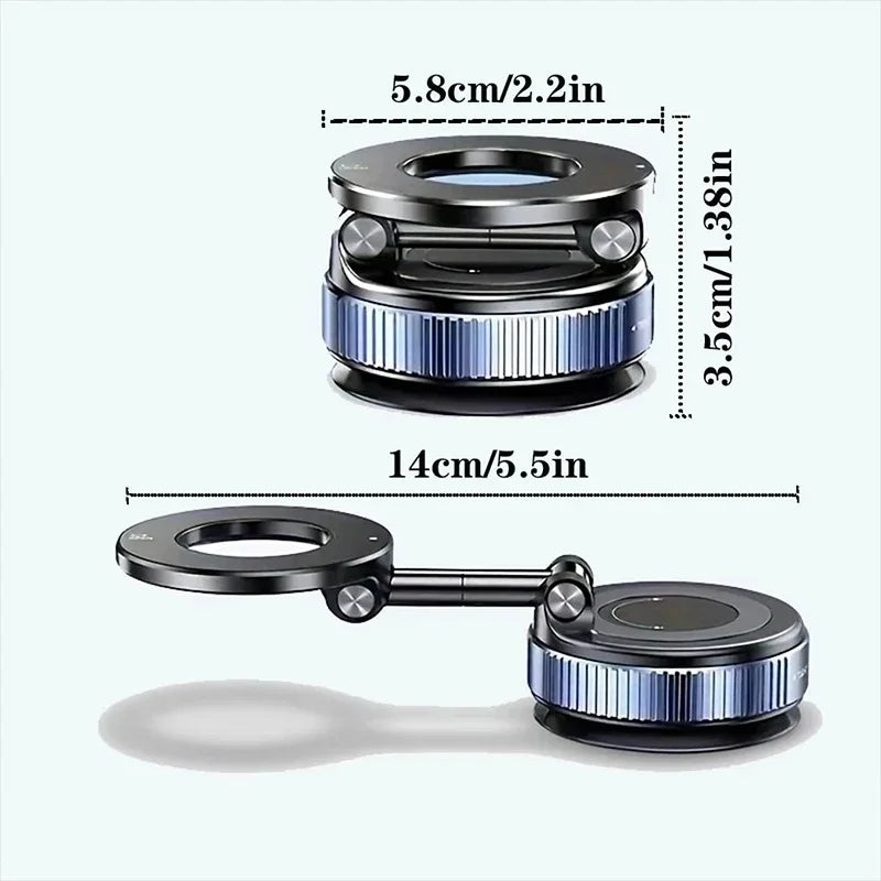 2026 New 360 ° Adjustable Suction Cup Phone Holder Vacuum Magnetic Car Phone Holder Magnetic Foldable Phone Holder Pocket Sized