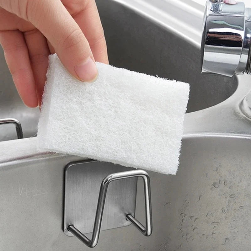 Stainless Steel Sink Sponge Holder – Self-Adhesive Kitchen Sink Rack