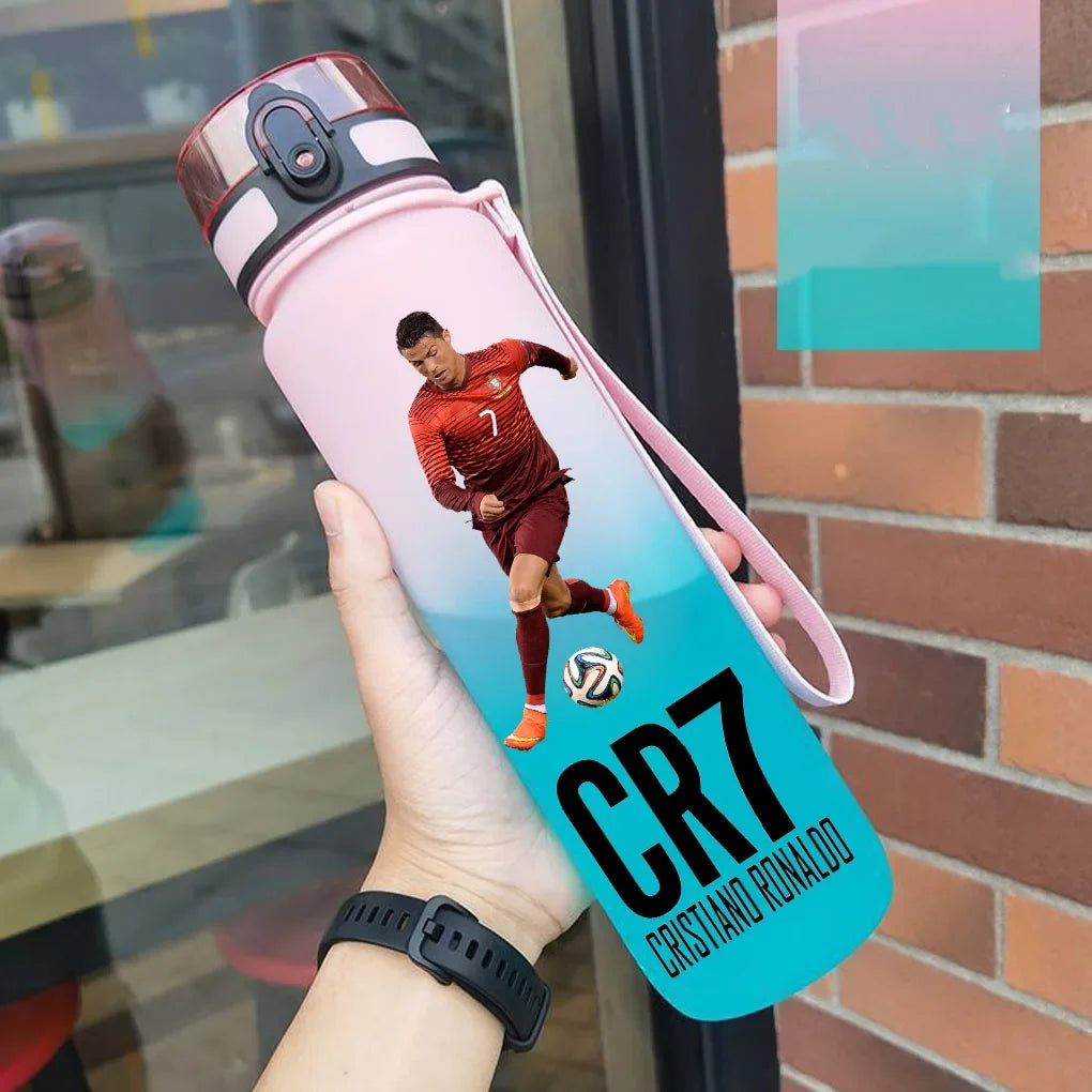 Cristiano Ronaldo Sports Water Bottle Leak Proof Colorful Plastic Cup Drinking Outdoor Travel Portable Gym Fitness Jugs gift