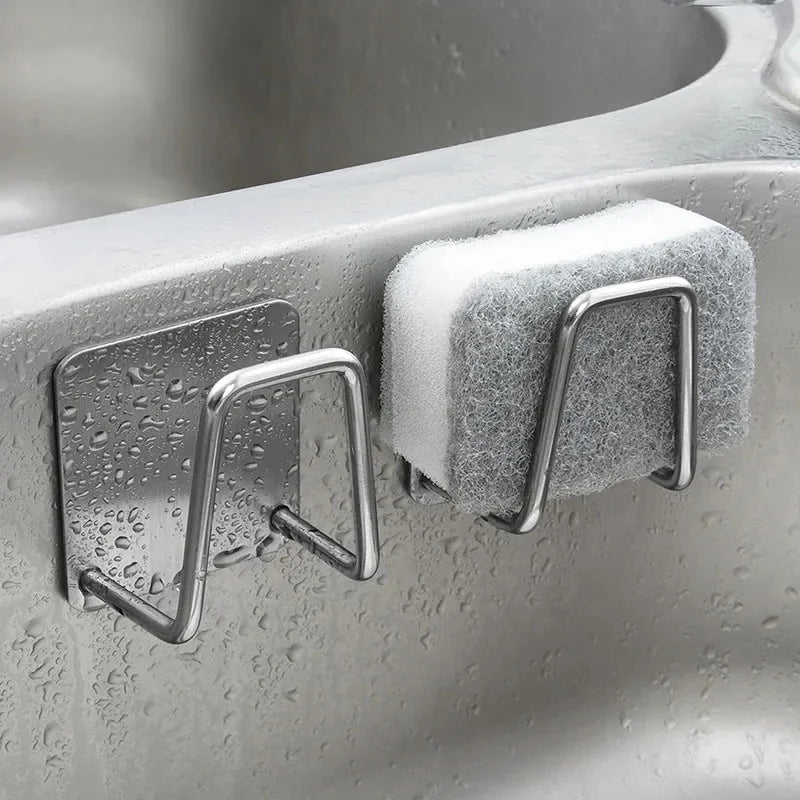 Stainless Steel Sink Sponge Holder – Self-Adhesive Kitchen Sink Rack