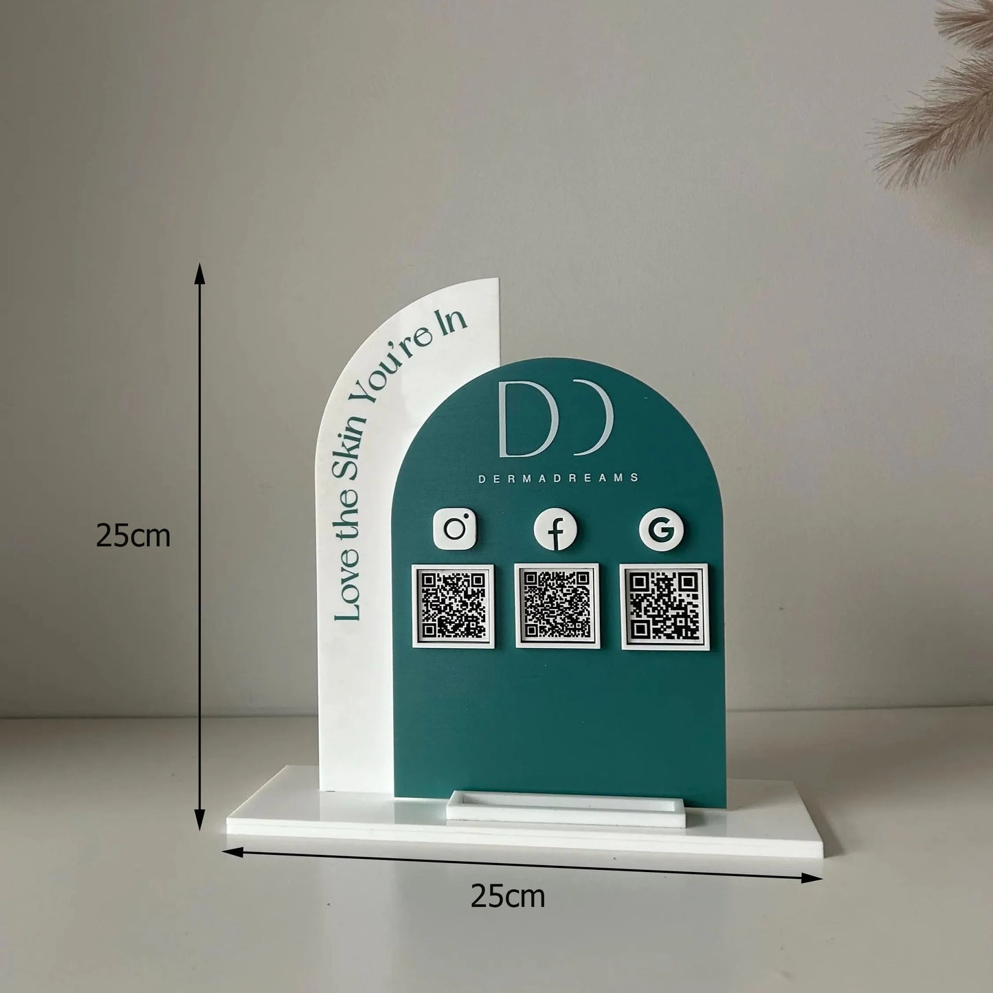 Personalized Custom Content Acrylic QR Code Desktop Stand Customizable Name For Retail Shops To Boost Social Media Followers