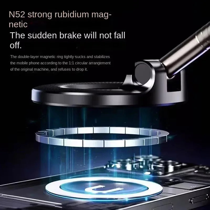 2026 New 360 ° Adjustable Suction Cup Phone Holder Vacuum Magnetic Car Phone Holder Magnetic Foldable Phone Holder Pocket Sized