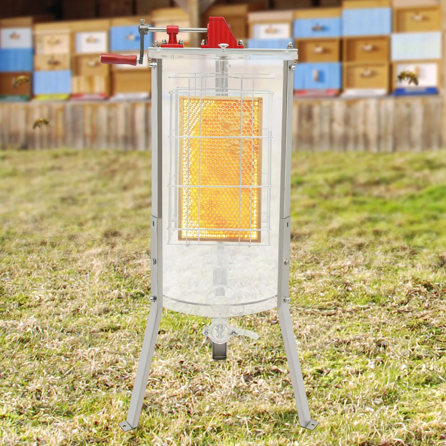 2 Frame Honey Extractor Manual Transparent Acrylic Beekeeping Equipment Honey Spinner Crank Centrifuge Beekeeper Apiary Tool