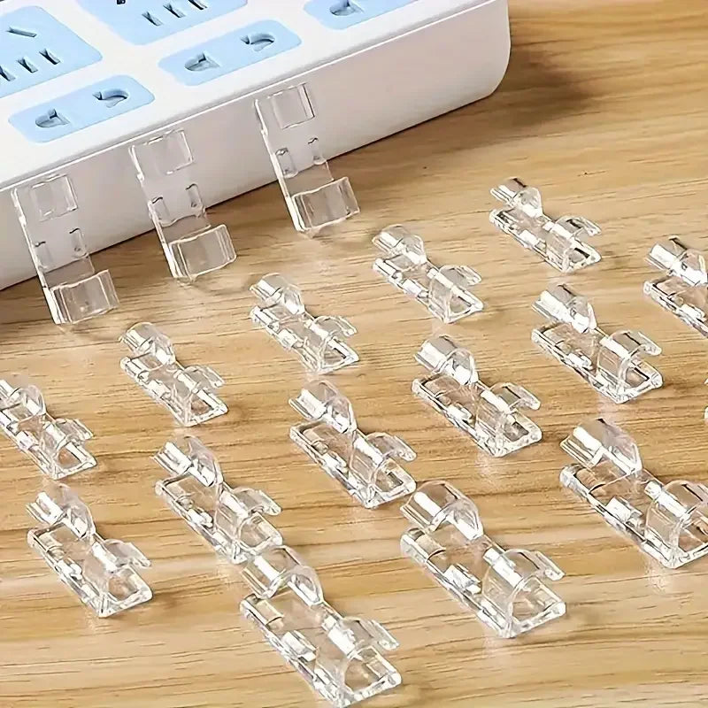 Clear Plastic Cable Clips – 30-Piece Wire Organizers