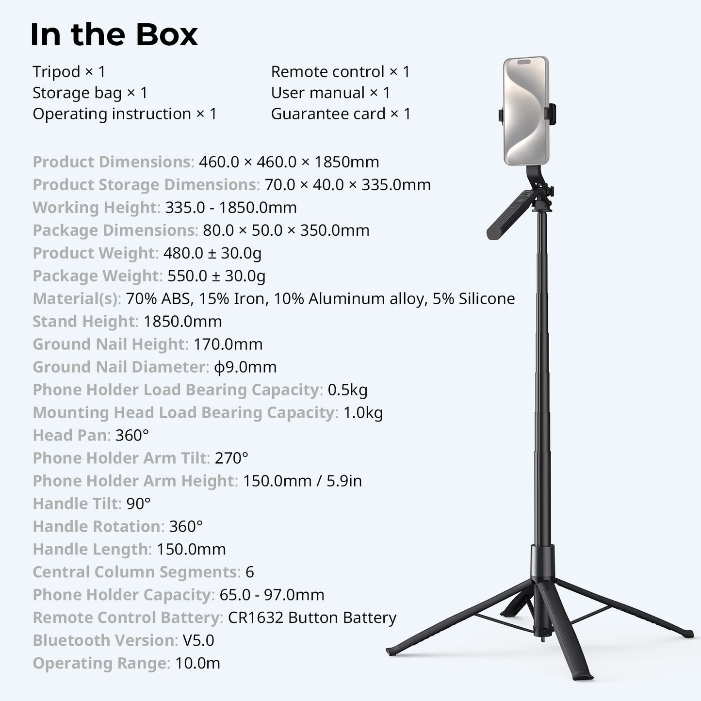 SmallRig Versatile Tripod for Videoing Live Streaming Vlogging, Lightweight Tripod for Outdoor Shooting Phone Camera Suitable