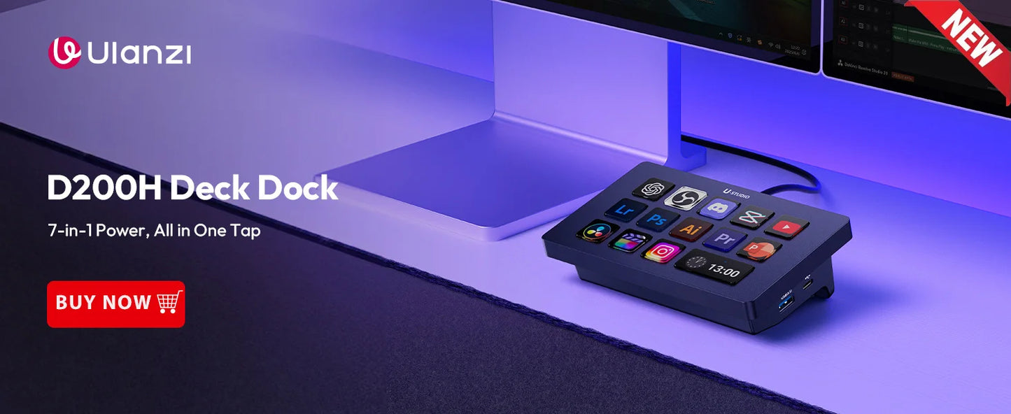Ulanzi D100H Dial Creative Controller Video Editing Assistant for Youtube Tiktok PR PS Support Bluetooth Key Production Console