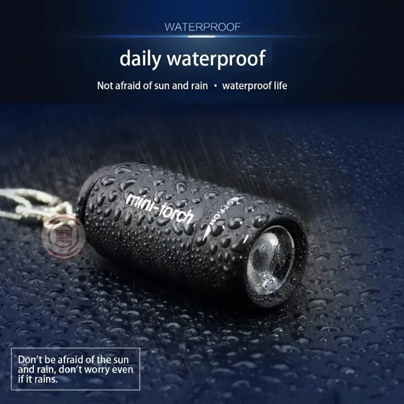Micro LED Strong Light Pocket Keychain Flashlight USB Rechargeable Waterproof Outdoor Hiking Camping Mini Flashlight Pendant