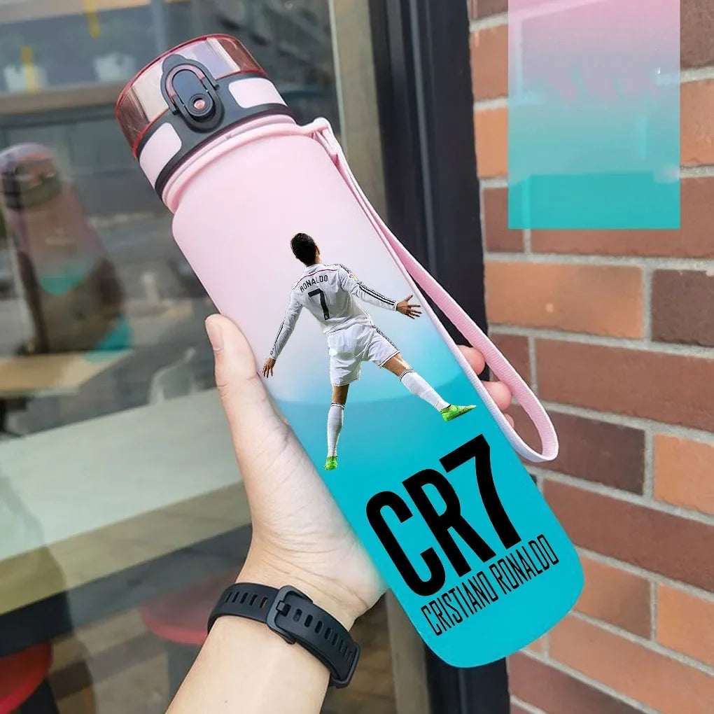 Cristiano Ronaldo Sports Water Bottle Leak Proof Colorful Plastic Cup Drinking Outdoor Travel Portable Gym Fitness Jugs gift