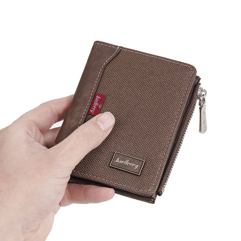 Baellerry Luxury Brand RFID Simple Men's Zipper Wallets Card Holder Male Wallet Photo Holder Coin Pocket Purses for Men