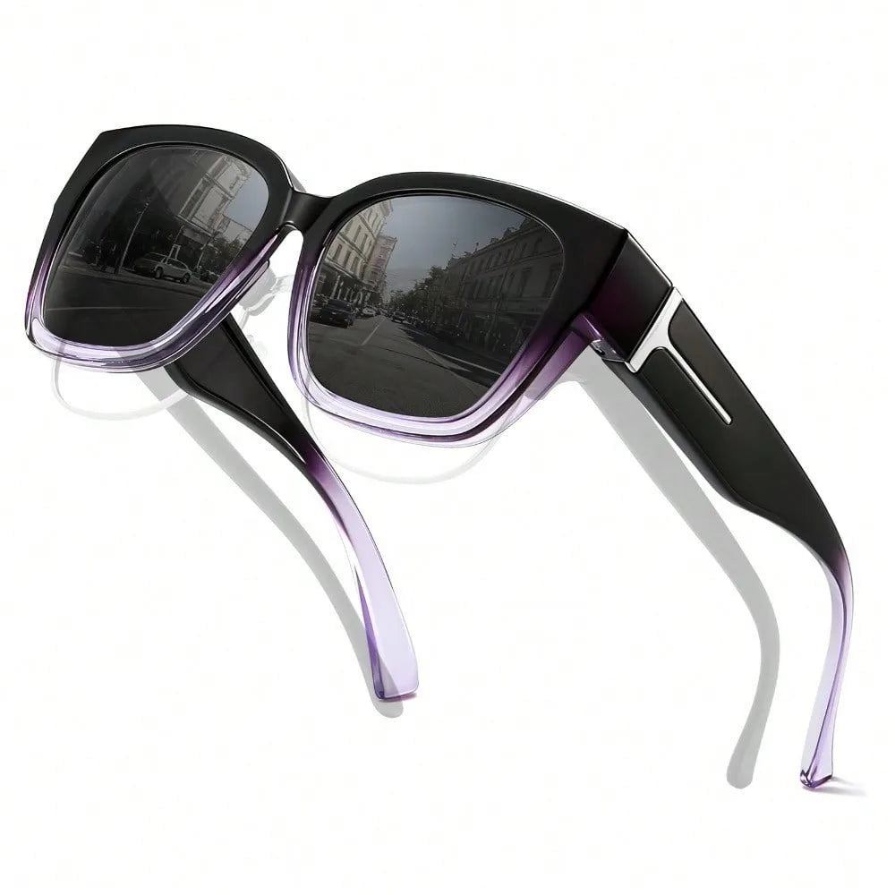 Coolear Fit Over Sunglasses Mens Womens Polarised, Wear Over Glasses Sunglasses Ladies Sun Spectacles for Driving Walking Sport UV400 Protection