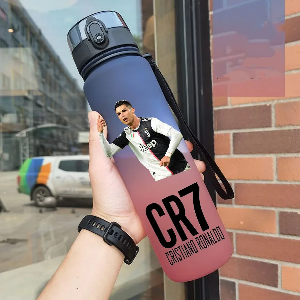 Cristiano Ronaldo Sports Water Bottle Leak Proof Colorful Plastic Cup Drinking Outdoor Travel Portable Gym Fitness Jugs gift