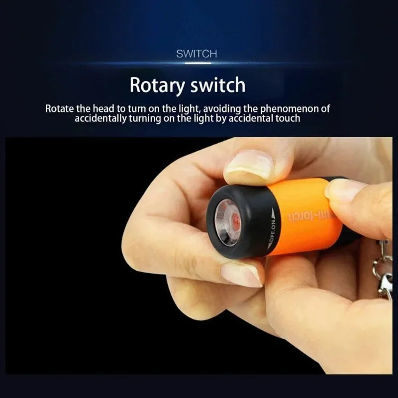 Micro LED Strong Light Pocket Keychain Flashlight USB Rechargeable Waterproof Outdoor Hiking Camping Mini Flashlight Pendant