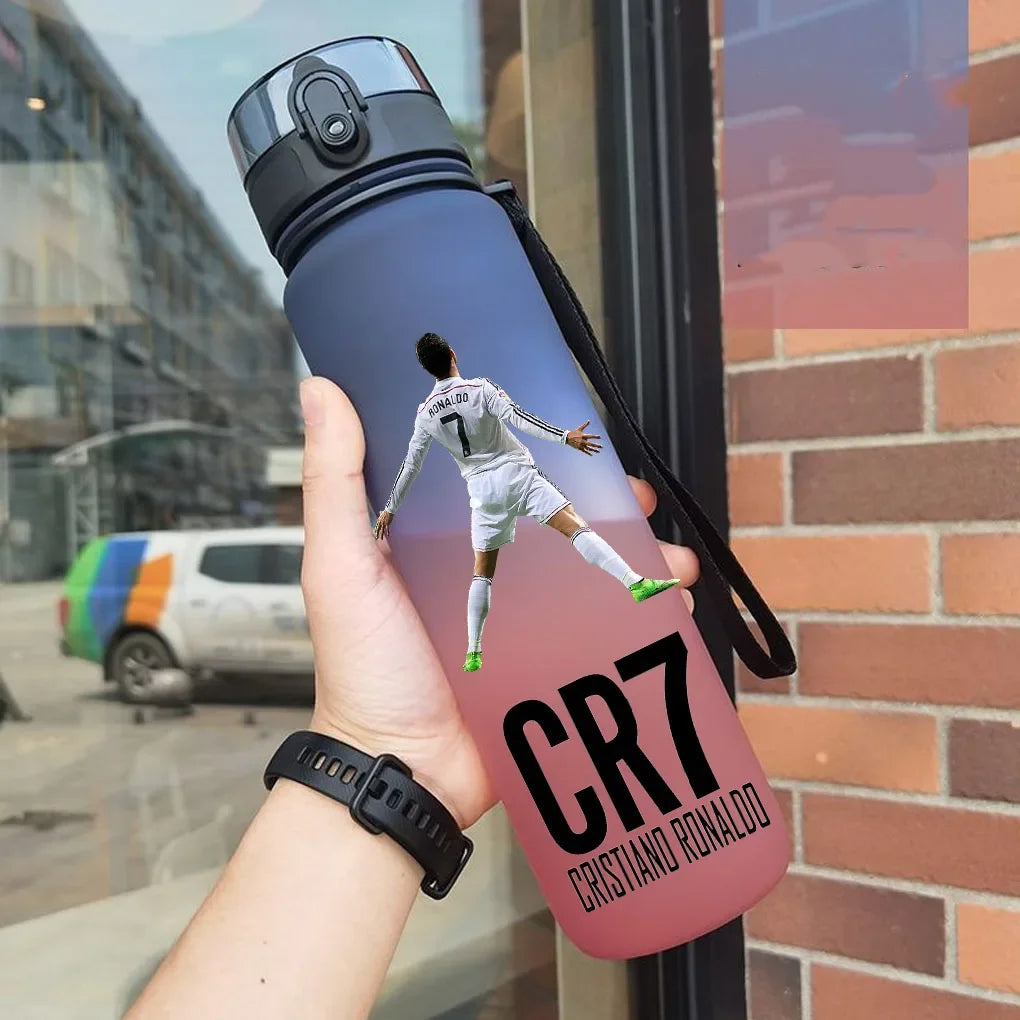 Cristiano Ronaldo Sports Water Bottle Leak Proof Colorful Plastic Cup Drinking Outdoor Travel Portable Gym Fitness Jugs gift
