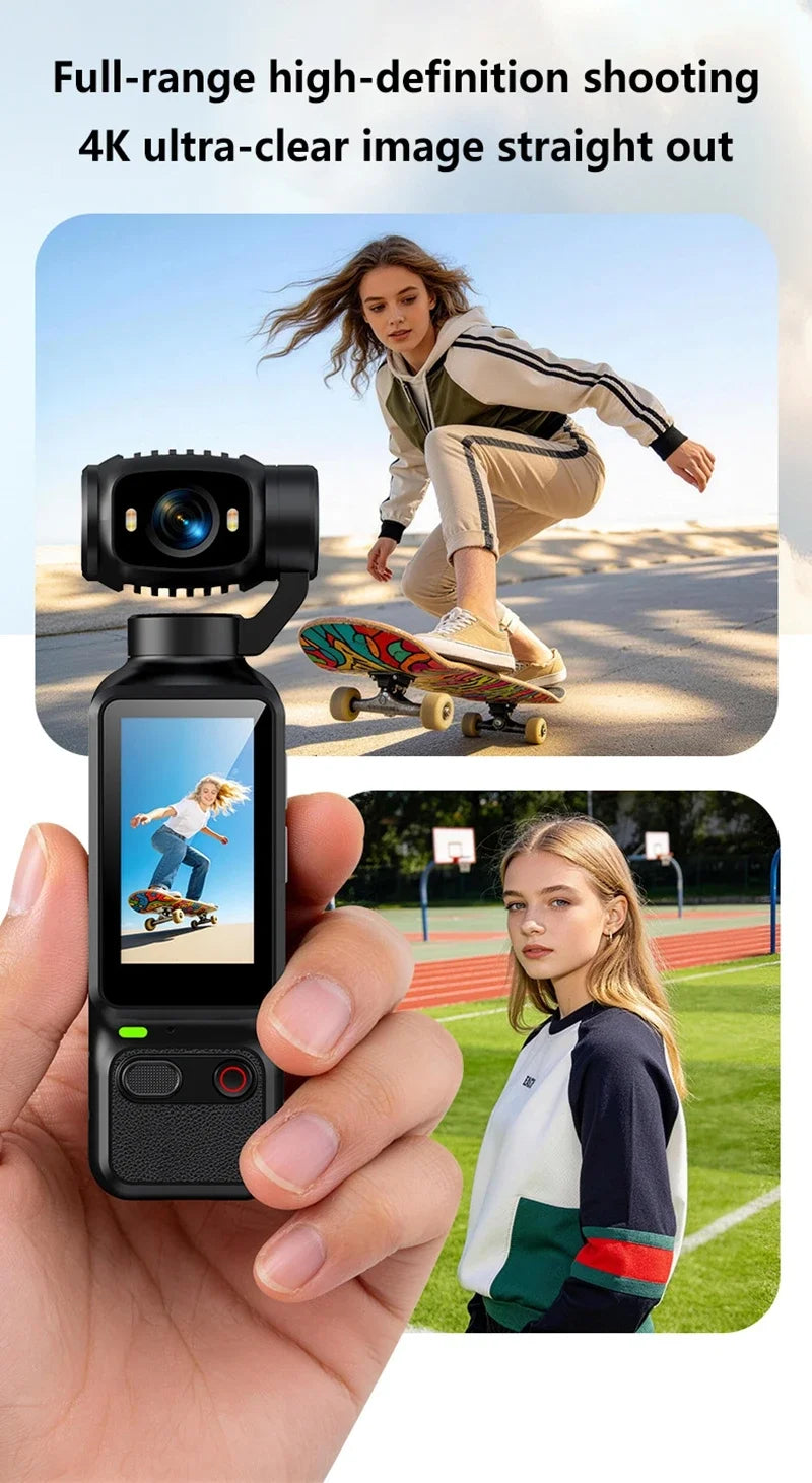 Lenovo HD 4K Action Camera 180° Rotatable Video Recording Entry Portable Action Camera For Vlog YouTube Tiktok Girls Record Life
