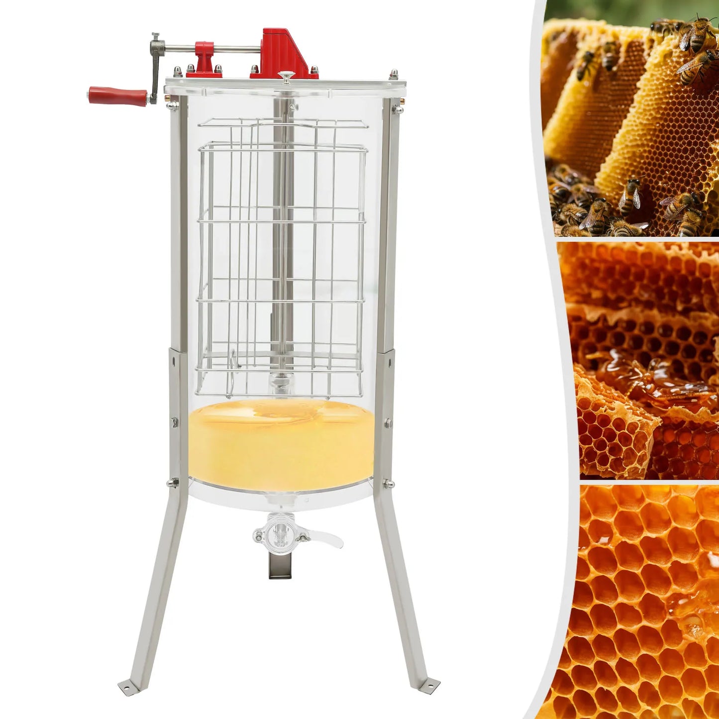 2 Frame Honey Extractor Manual Transparent Acrylic Beekeeping Equipment Honey Spinner Crank Centrifuge Beekeeper Apiary Tool