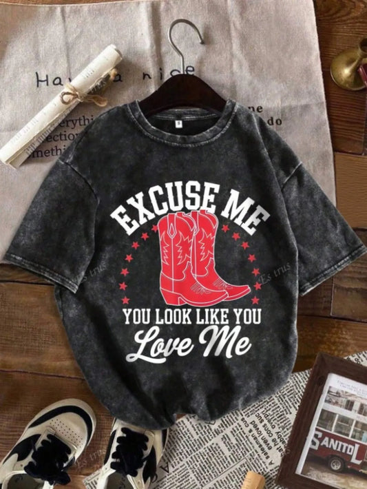 1pc 210G Washed T-shirt, Local Warehouse, Fashion Trend Printed Short Sleeves, High-quality Wax Printed Cotton Retro Fashion, Suitable for Summer, Short-sleeved Top Printed Fashion Niche Snowflake Washed T-shirt.