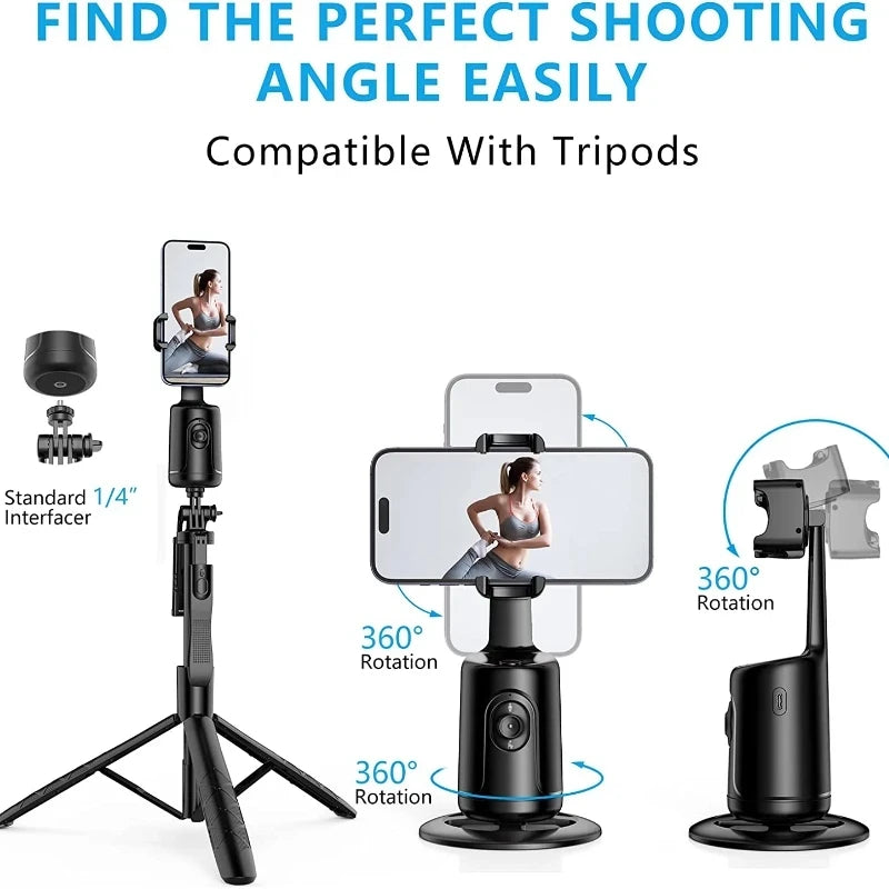 COOL DIER NEW P01 360 Rotation Gimbal Stabilizer AI Following Face Tracking Desktop Gimbal PTZ For Tiktok Smartphone Live
