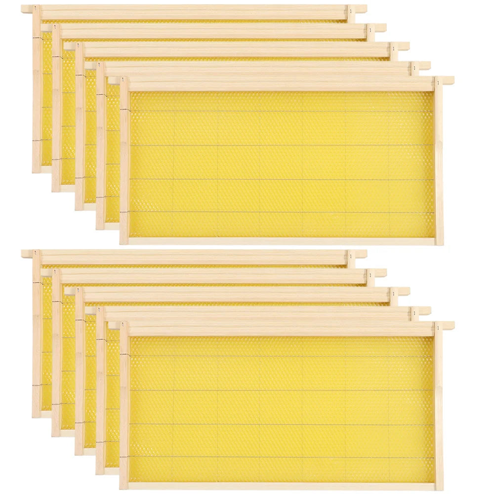 10-Piece Wooden Langstroth Beehive Frames – Square Design, Natural Wood, Beekeeping Supplies for Honey Production & Agricultural