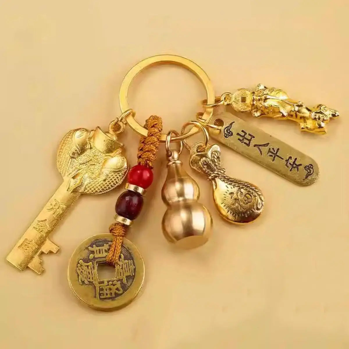Chinese Zodiac Blessing Keychain 2026 New Year Gifts for Friends Lucky Charm for Car Keys Bags Valentine's Day Birthday Gift
