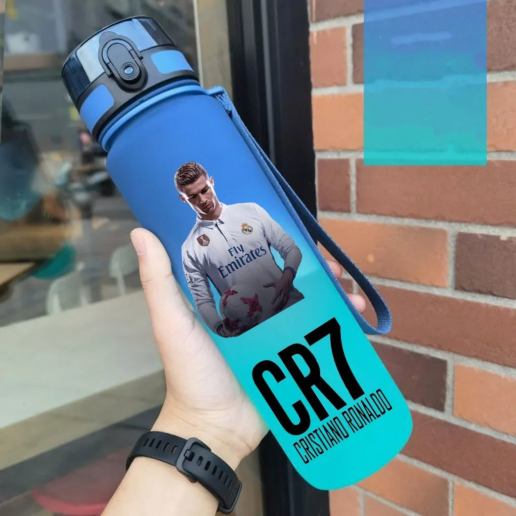 Cristiano Ronaldo Sports Water Bottle Leak Proof Colorful Plastic Cup Drinking Outdoor Travel Portable Gym Fitness Jugs gift