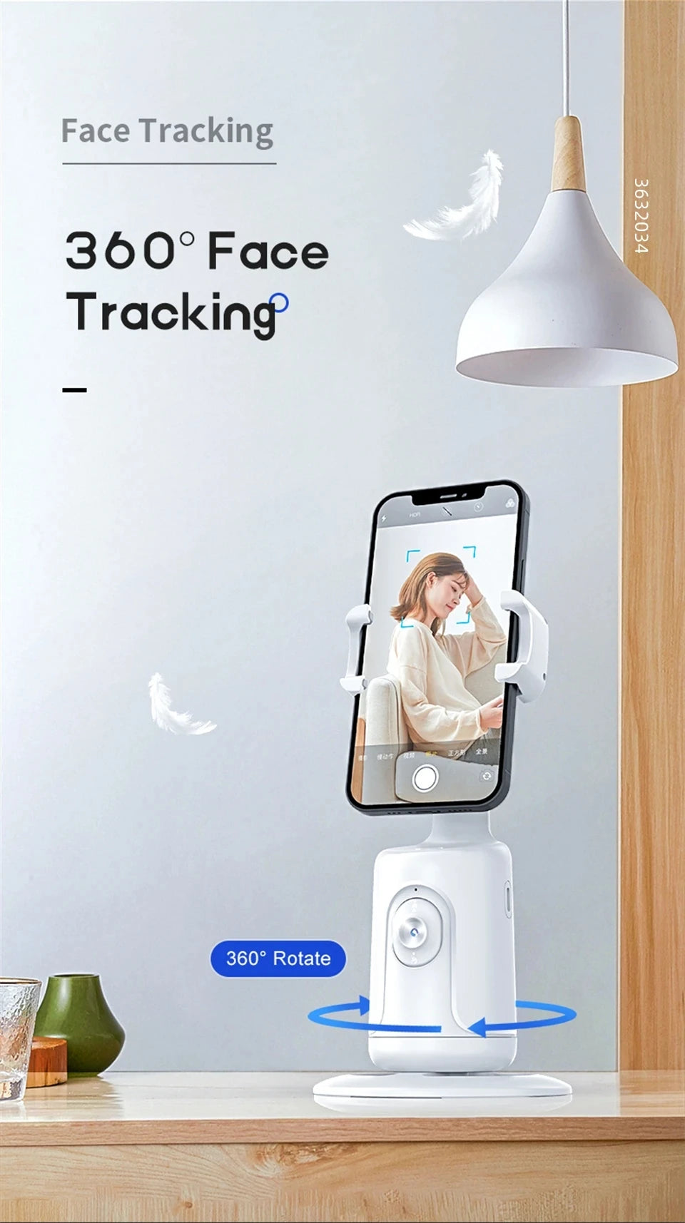 COOL DIER NEW P01 360 Rotation Gimbal Stabilizer AI Following Face Tracking Desktop Gimbal PTZ For Tiktok Smartphone Live