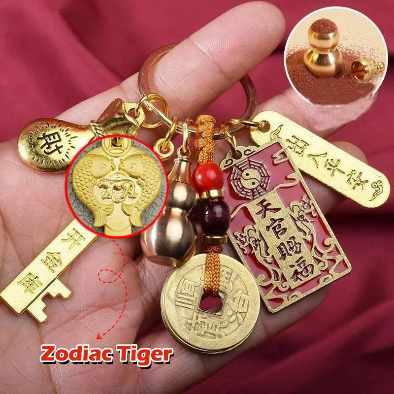Chinese Zodiac Blessing Keychain 2026 New Year Gifts for Friends Lucky Charm for Car Keys Bags Valentine's Day Birthday Gift