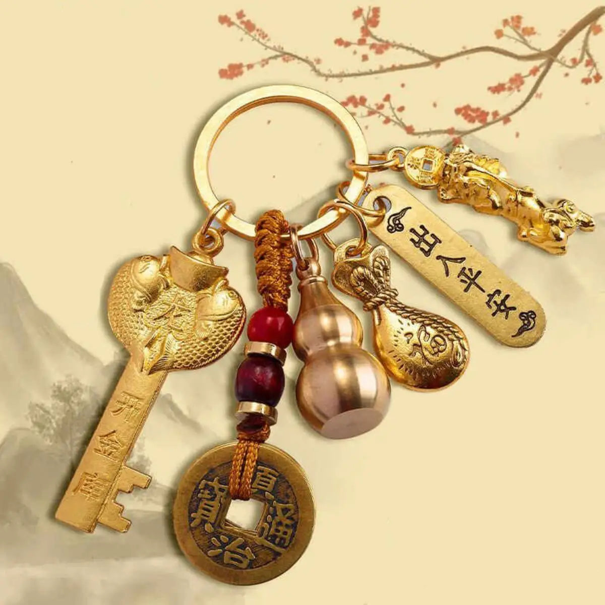 Chinese Zodiac Blessing Keychain 2026 New Year Gifts for Friends Lucky Charm for Car Keys Bags Valentine's Day Birthday Gift