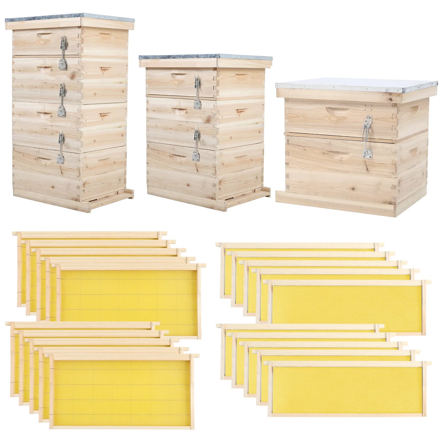 10-Piece Wooden Langstroth Beehive Frames – Square Design, Natural Wood, Beekeeping Supplies for Honey Production & Agricultural