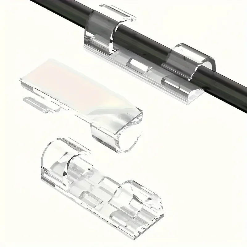 Clear Plastic Cable Clips – 30-Piece Wire Organizers