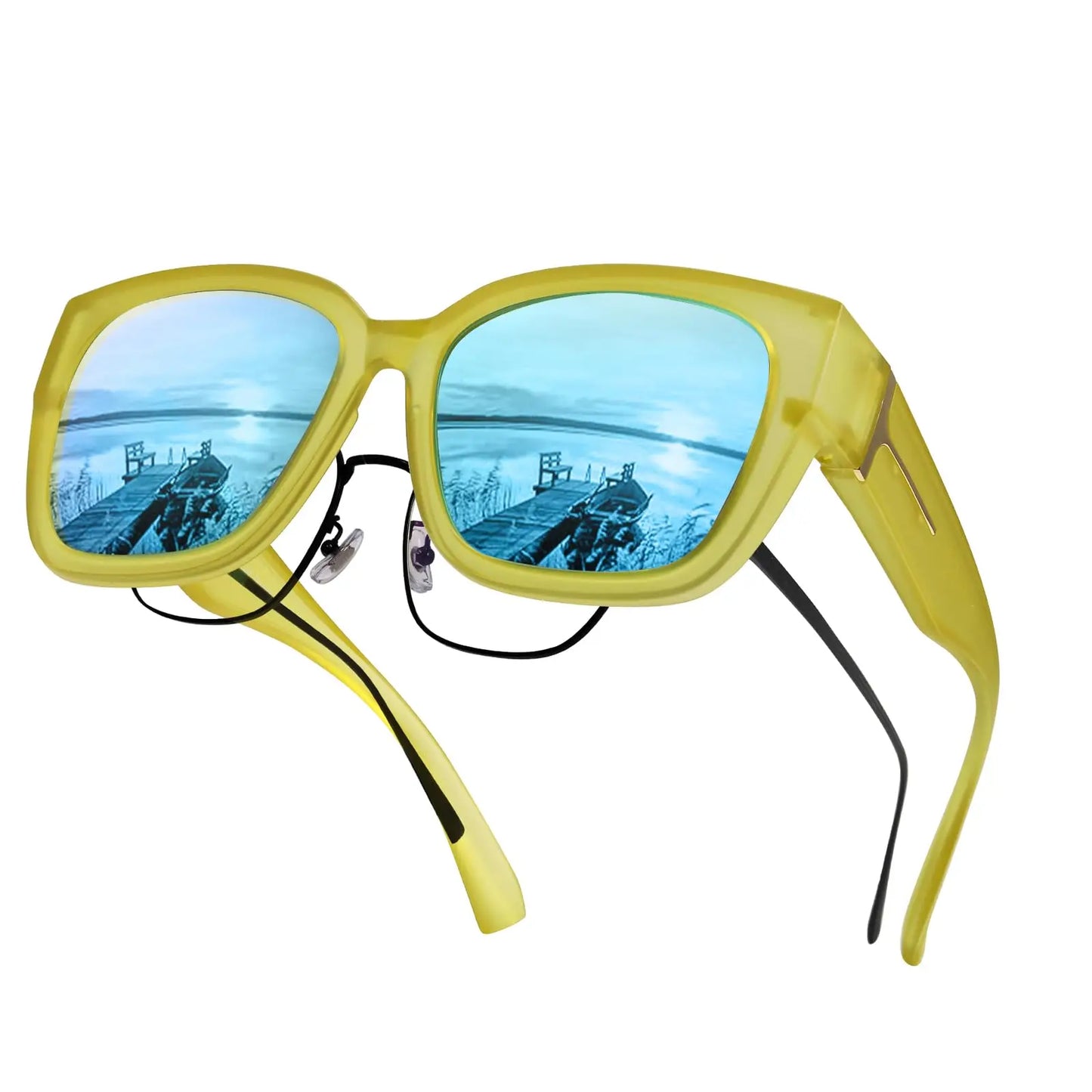 Coolear Fit Over Sunglasses Mens Womens Polarised, Wear Over Glasses Sunglasses Ladies Sun Spectacles for Driving Walking Sport UV400 Protection