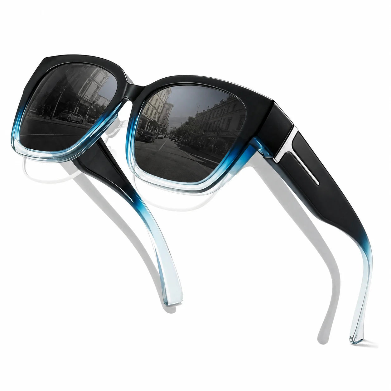 Coolear Fit Over Sunglasses Mens Womens Polarised, Wear Over Glasses Sunglasses Ladies Sun Spectacles for Driving Walking Sport UV400 Protection