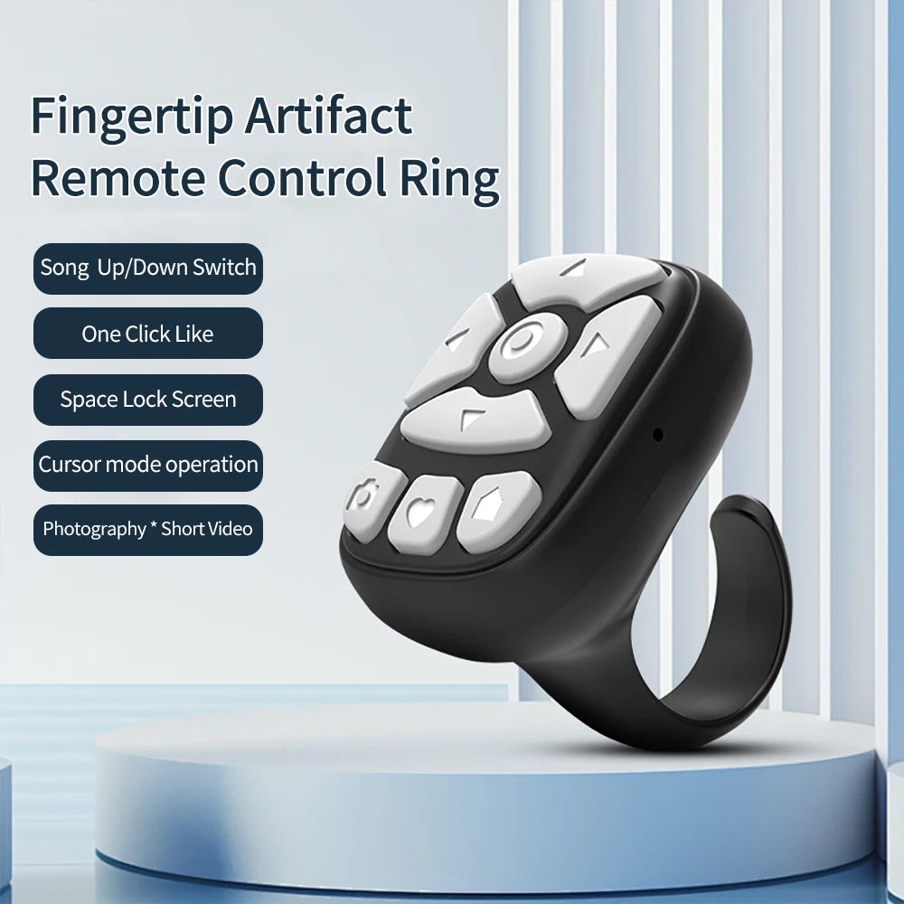 Blutooth Remote Control Scrolling Ring Finger for Tiktok Remote Mobile Phone Video Remote Control Selfie Stick Camera Controller