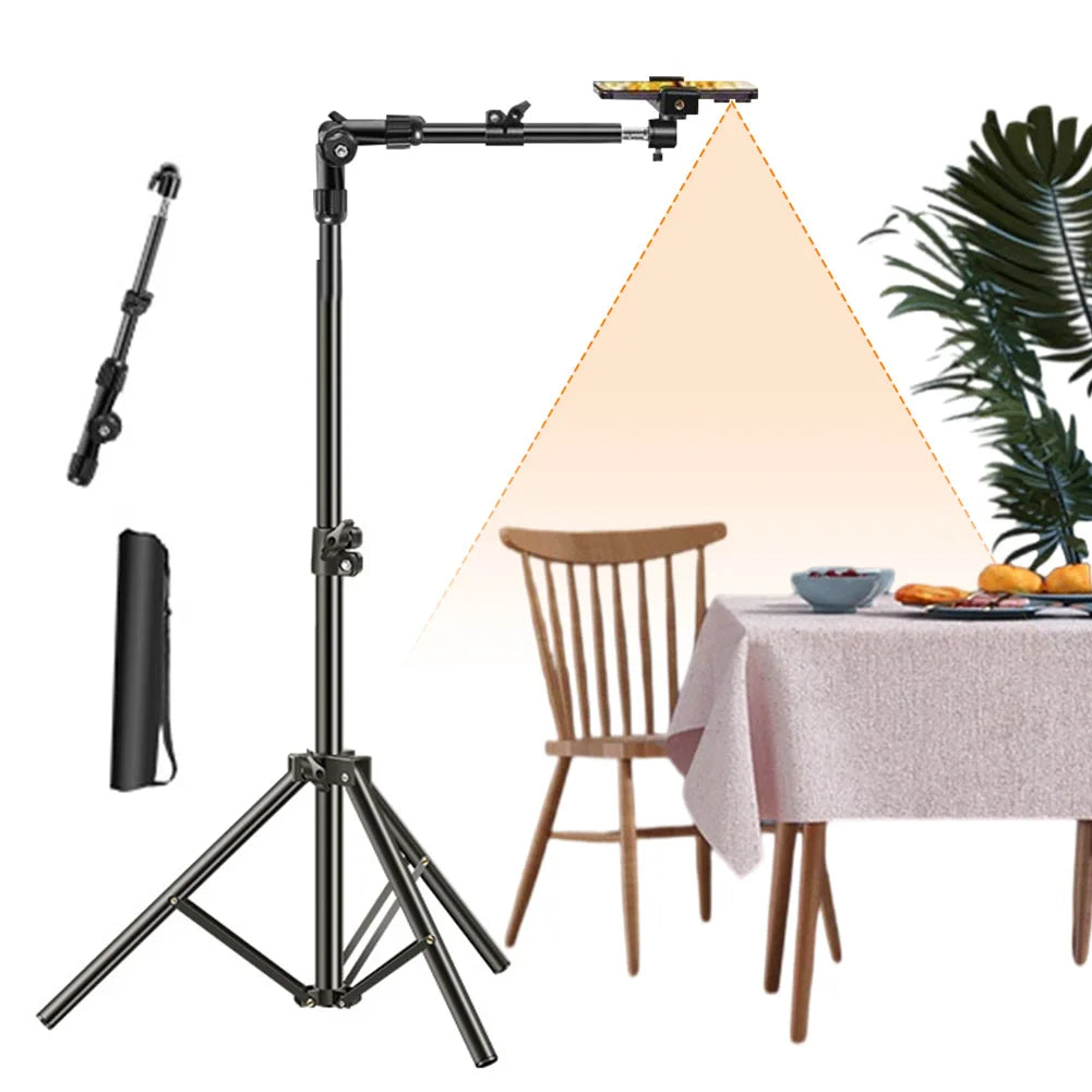 Horizontal Overhead Tripod Adjustable Cell Phone Tripod Stand Horizontal Stand for Recording