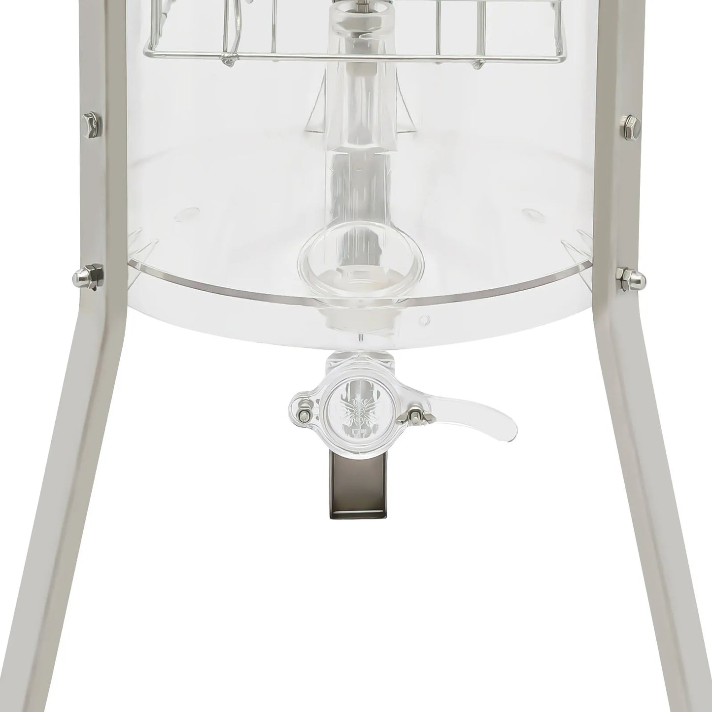 2 Frame Manual Honey Extractor, Acrylic Clear Transparent Beekeeping Tool with Enclosed Gears, Semi-Suspended Basket, Wide Honey Valve, Stable Stand, Easy Clean for Home & Small Farm Use