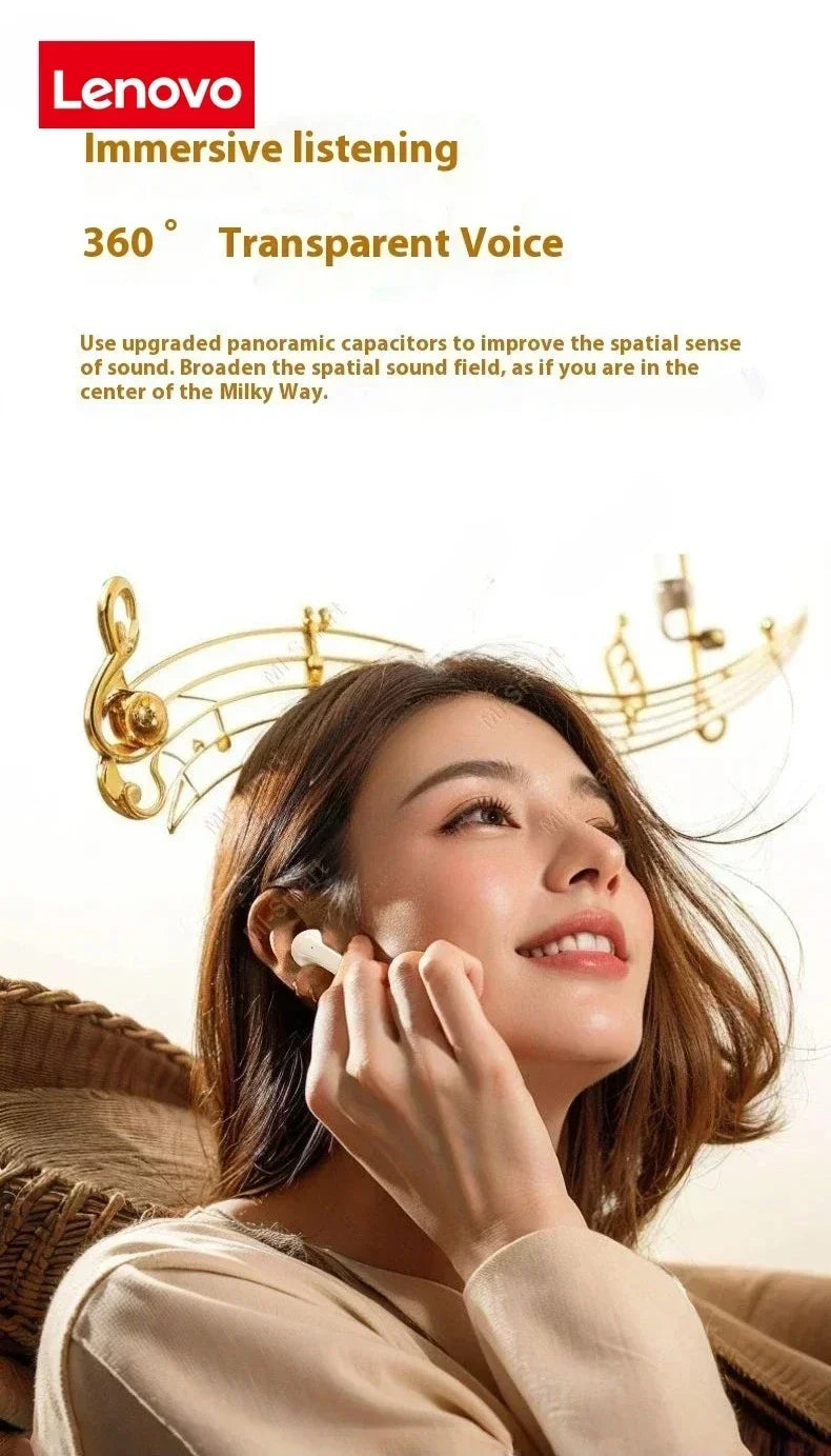 Lenovo Pro 5s Headphones Mini Portable Wireless Bluetooth Earphones Noise Reduction and Long Battery Life With Mic 2026
