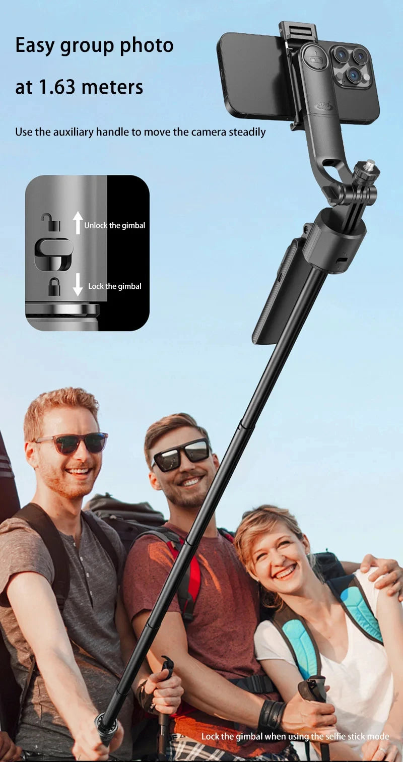 C17 Selfie Stick Intelligent Ai Mobile Follow-Up Anti Shake Retractable Pan Tilt Automatic Camera Tool Phone Holder