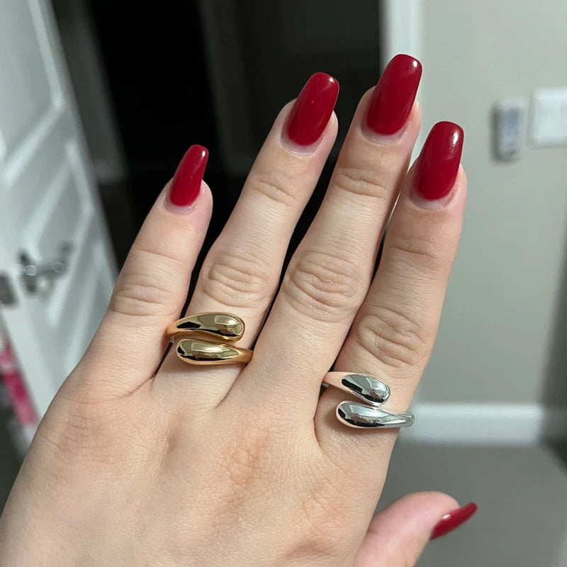 Stainless Steel Rings For Women 2026 Trend Open Gold Color Double Bead Ball Ring Wedding Aesthetic Jewelry Couple Gift anillos