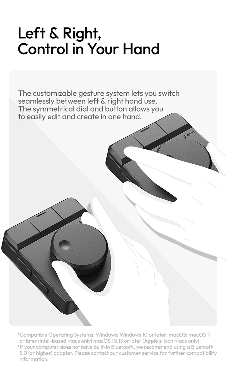 Ulanzi D100H Dial Creative Controller Video Editing Assistant for Youtube Tiktok PR PS Support Bluetooth Key Production Console