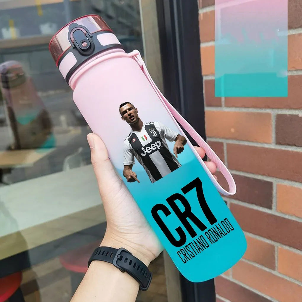 Cristiano Ronaldo Sports Water Bottle Leak Proof Colorful Plastic Cup Drinking Outdoor Travel Portable Gym Fitness Jugs gift